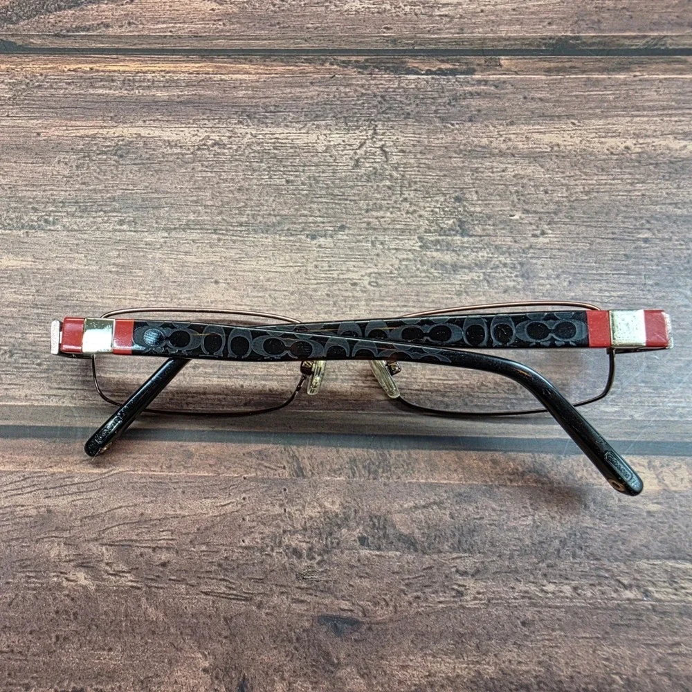 Coach Britany 214 Coffee Eyeglasses Rectangular Brown Metal Frame 52-16-135